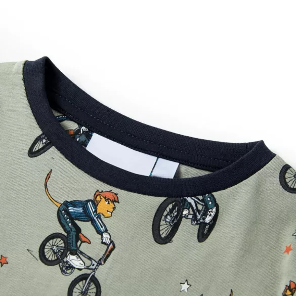 Világos keki rövid ujjú gyerekpizsama 92