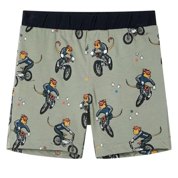 Világos keki rövid ujjú gyerekpizsama 128