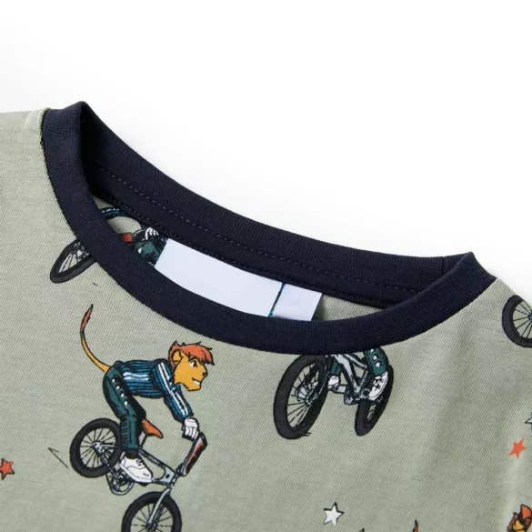 Világos keki rövid ujjú gyerekpizsama 128