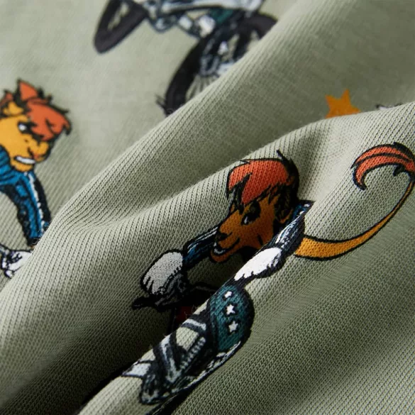 Világos keki rövid ujjú gyerekpizsama 128