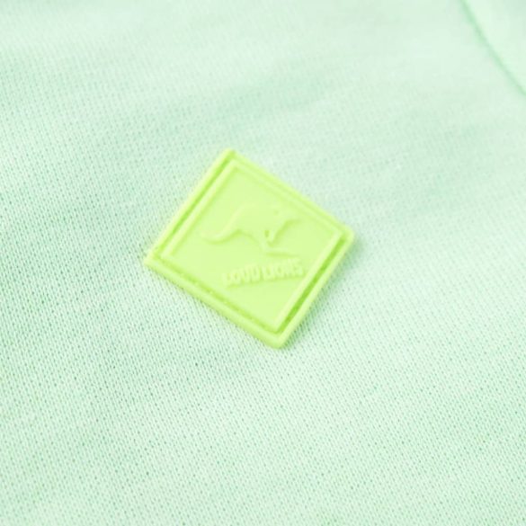 Élénkzöld kapucnis gyerekpulóver cipzárral 104