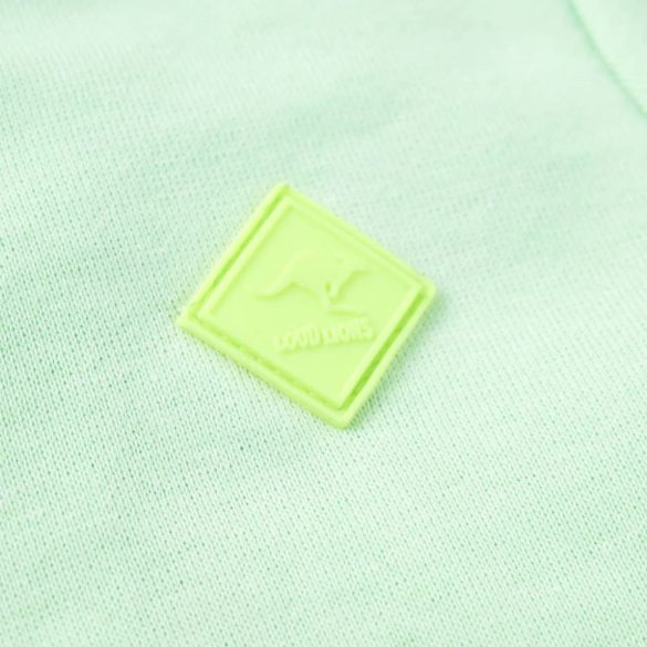 Élénkzöld kapucnis gyerekpulóver cipzárral 128