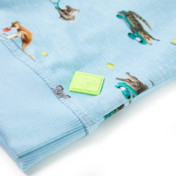 Világoskék melange gyerekpulóver 116