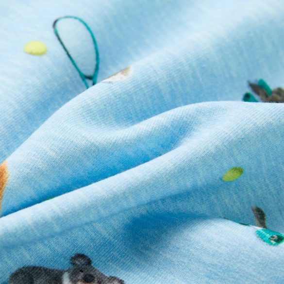 Világoskék melange gyerekpulóver 116