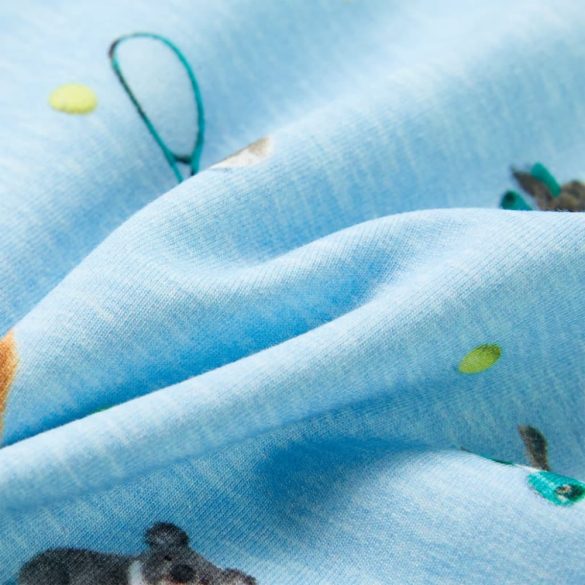 Világoskék melange gyerekpulóver 128