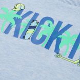 Halvány kék melange gyerekpulóver 104