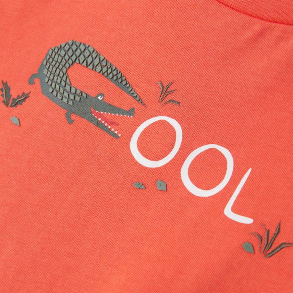 Világos piros rövid ujjú gyerekpóló 116