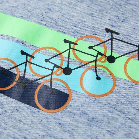 Kék melange rövid ujjú gyerekpóló 116