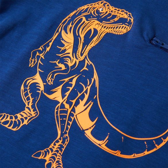 Sötétkék rövid ujjú gyerekpóló 140