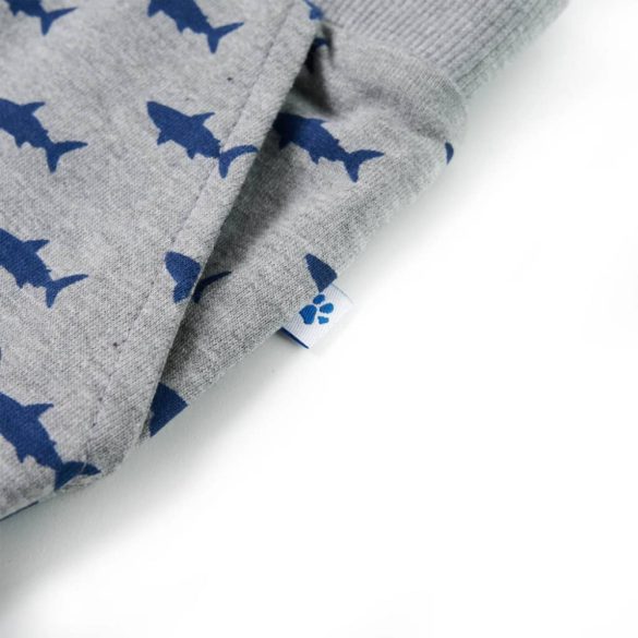 Világosszürke melange gyerekrövidnadrág húzózsinórral 116