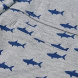 Világosszürke melange gyerekrövidnadrág húzózsinórral 116