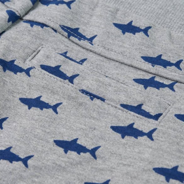 Világosszürke melange gyerekrövidnadrág húzózsinórral 116