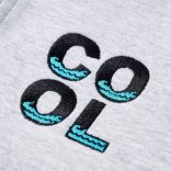 Szürke kapucnis gyerekpulóver cipzárral 92