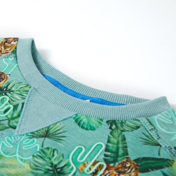 Világoszöld melange gyerekpulóver 116