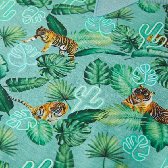 Világoszöld melange gyerekpulóver 140