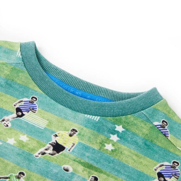 Világoszöld melange gyerekpulóver 140