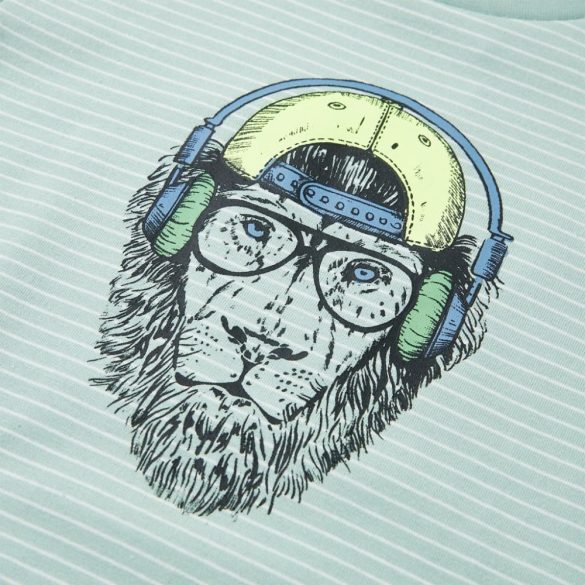 Világos mentaszínű csíkos gyerekpóló 104