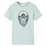 Világos mentaszínű csíkos gyerekpóló 128