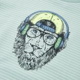 Világos mentaszínű csíkos gyerekpóló 128