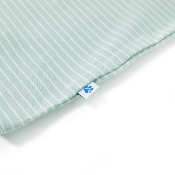 Világosmenta színű csíkos gyerekpóló 140