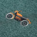 Sötétzöld melange gyerekpulóver 92