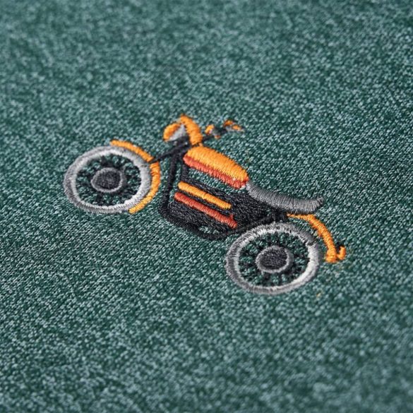 Sötétzöld melange gyerekpulóver 92