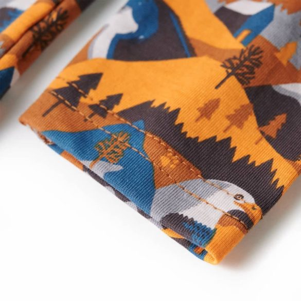 Konyak színű hosszú ujjú gyerekpizsama 128