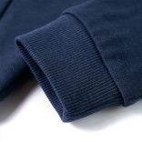 Sötétkék melange és narancs kapucnis gyerekpulóver 104