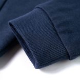 Sötétkék melange és narancs kapucnis gyerekpulóver 116