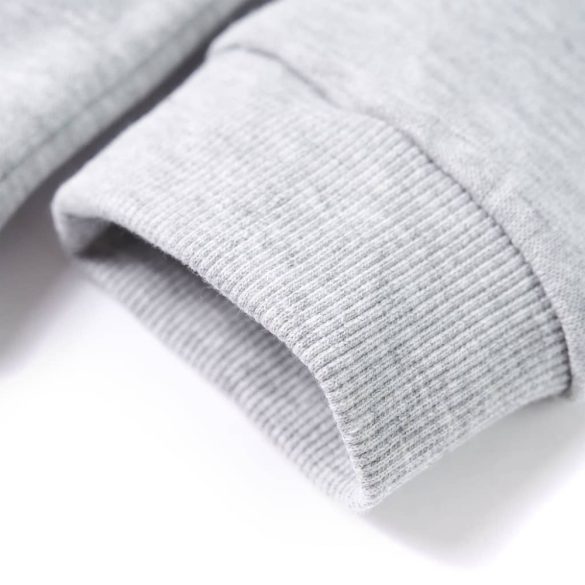 Szürke melange és narancs kapucnis gyerekpulóver 92