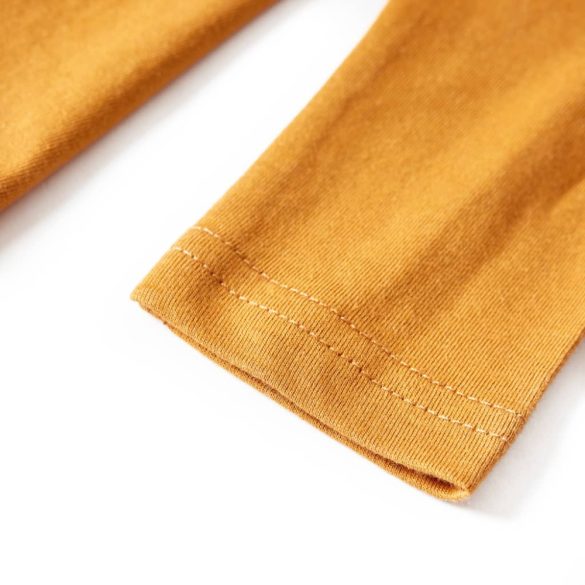 Sötét okker hosszú ujjú gyerekpóló 92