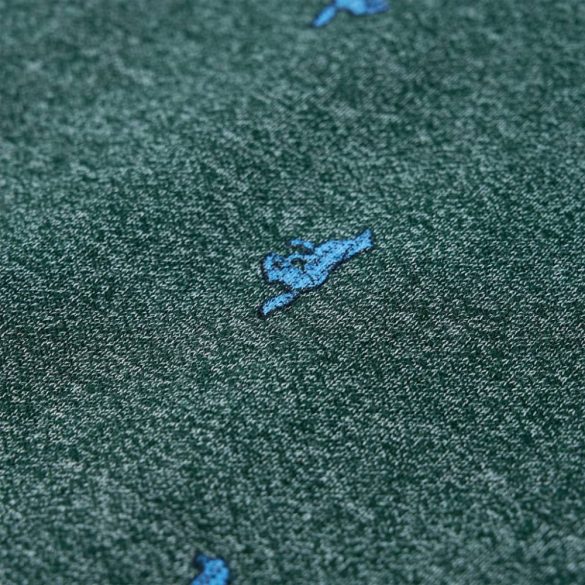 Sötétzöld melange gyerekpulóver 116