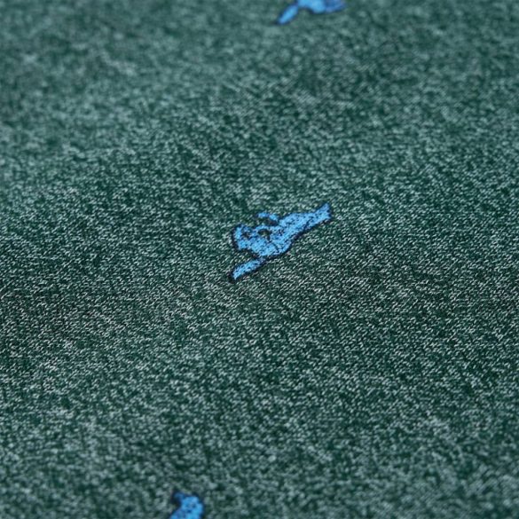 Sötétzöld melange gyerekpulóver 128