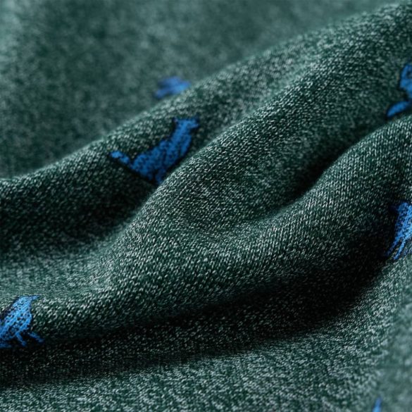 Sötétzöld melange gyerekpulóver 128