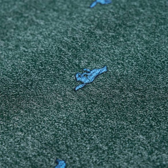 Sötétzöld melange gyerekpulóver 140