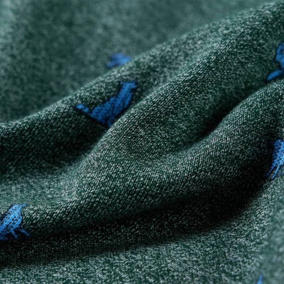 Sötétzöld melange gyerekpulóver 140