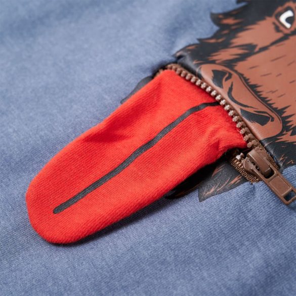 Kék melange kapucnis gyerekpulóver 104