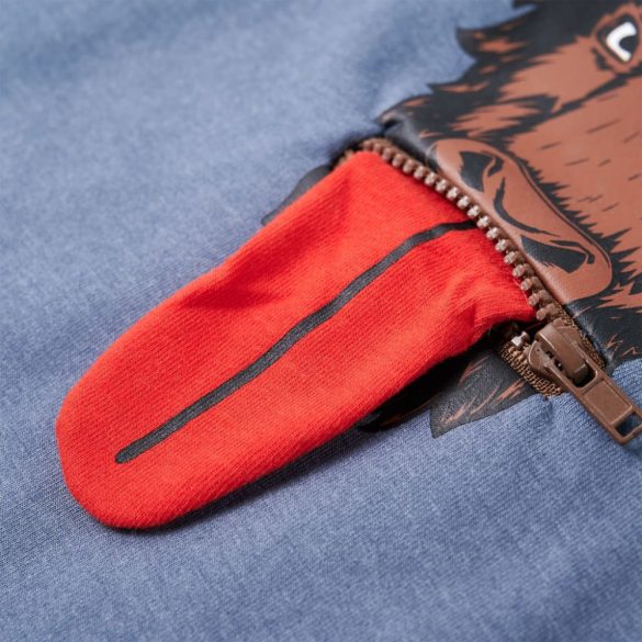 Kék melange kapucnis gyerekpulóver 116