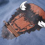 Kék melange kapucnis gyerekpulóver 128