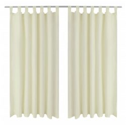   2 db krémszínű mikroszatén függöny karikákkal 140 x 245 cm