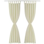 2 db krémszínű mikroszatén függöny karikákkal 140 x 245 cm