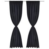 2 db fekete sötétítőfüggöny nyílással 135 x 245 cm
