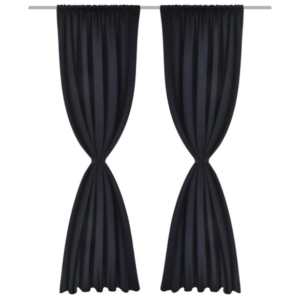 2 db fekete sötétítőfüggöny nyílással 135 x 245 cm