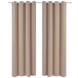 2 db krémszínű sötétítőfüggöny fémkarikákkal 135 x 245 cm