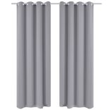 2 db szürke sötétítőfüggöny fémkarikákkal 135 x 245 cm