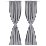 2 részes szürke sötétítő függöny nyílással 135 x 245 cm