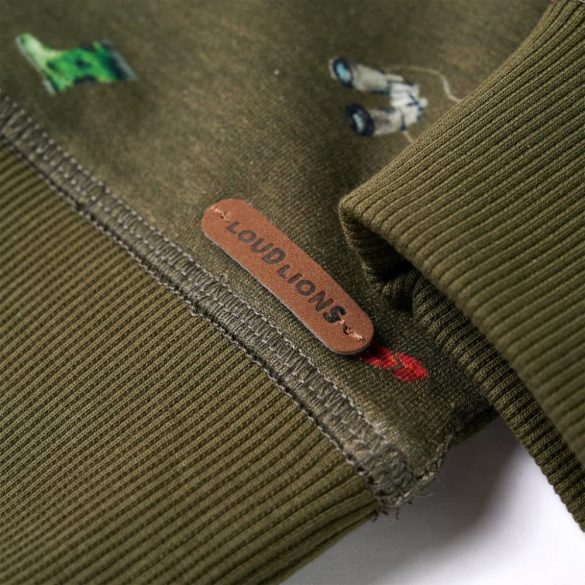 Khaki gyerekpulóver 116