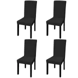 4 db fekete szabott nyújtható székszoknya