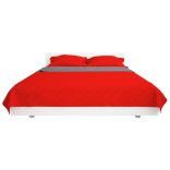 230x260 cm kétoldalas steppelt ágytakaró vörös és szürke