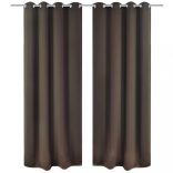 2 db barna sötétítőfüggöny fém fűzőlyukakkal 135 x 175 cm
